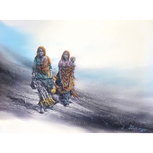 Ali Abbas, From Series of Gard Baad, 22 x 30 inch, Watercolor on Paper, Figurative Painting-AC-AAB-309